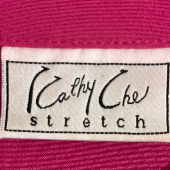 Kathy Che Top Women 18W Pink Solider Retro Boho Western Feminine Office Classic - Picture 2 of 13